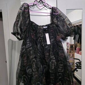 Black Friday X Modcloth Puff Sleeved Creepy Princess Dress